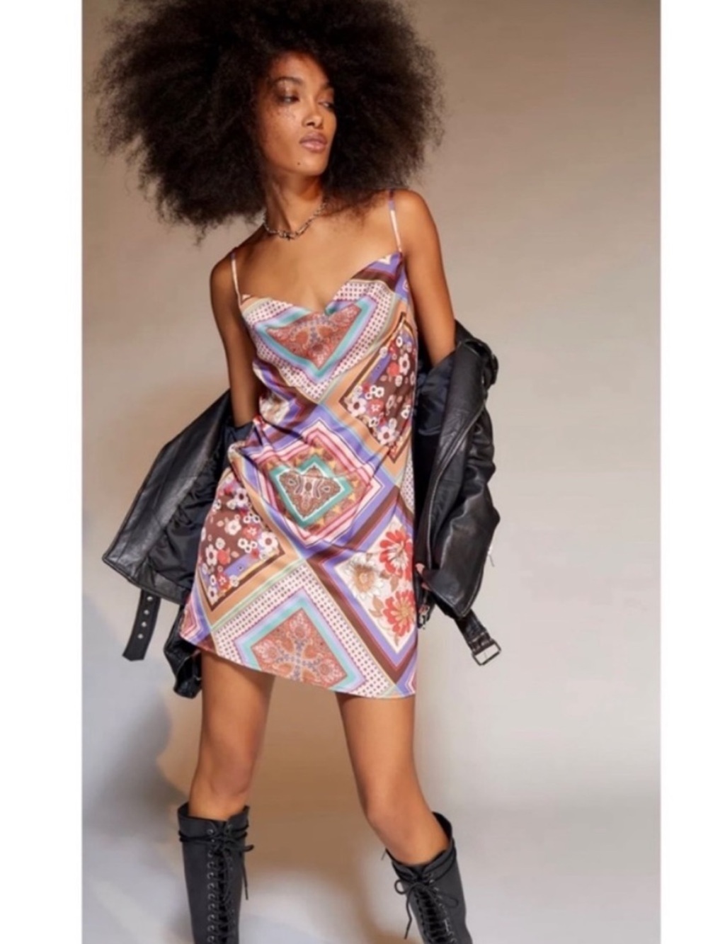Urban Outfitters Mallory Cowl Neck Slip Dress